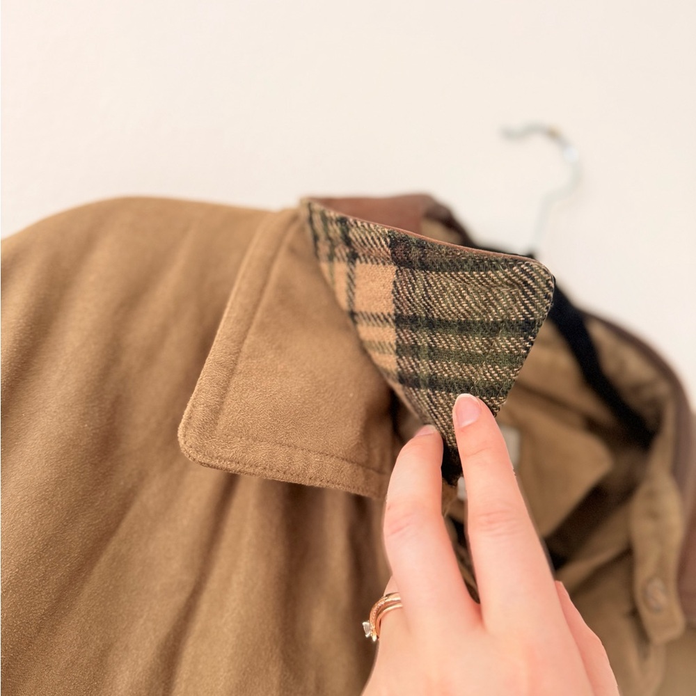 RAINFOREST Mens Size L Tan (2in1) Down Coat Leather Collar Military Field Jacket - Picture 3 of 16